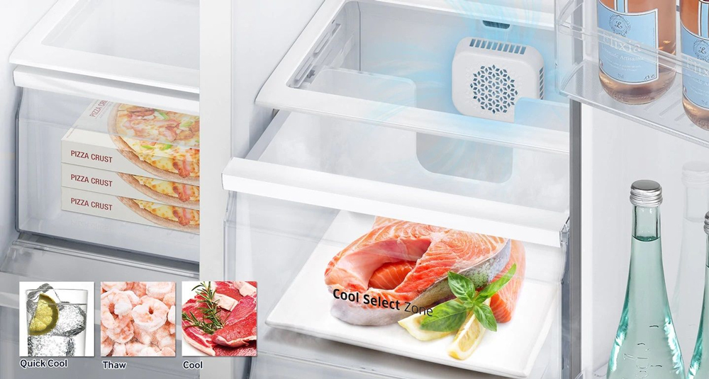 حالت Cool select zone در یخچال ساید بای ساید سامسونگ RS51
